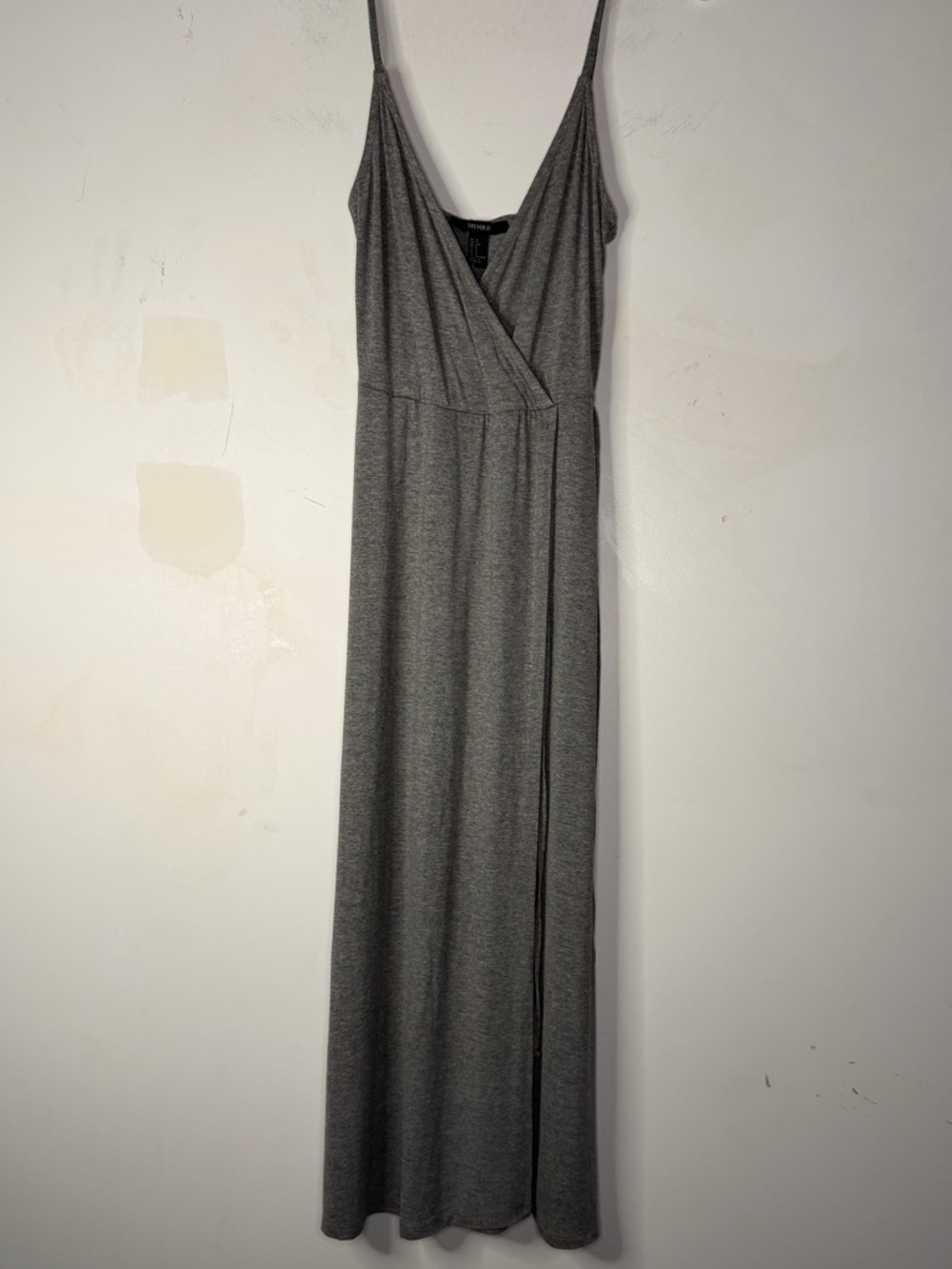 Forever 21 Gray Sleeveless Faux-Wrap Maxi Dress